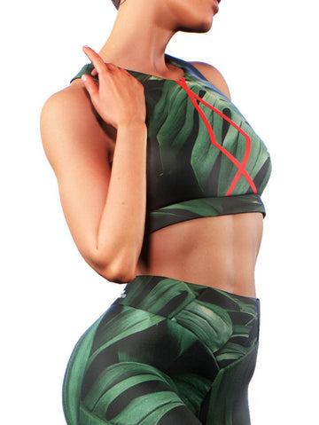 Anegada Palm Sports Bra-Sports bra-bootysculpted